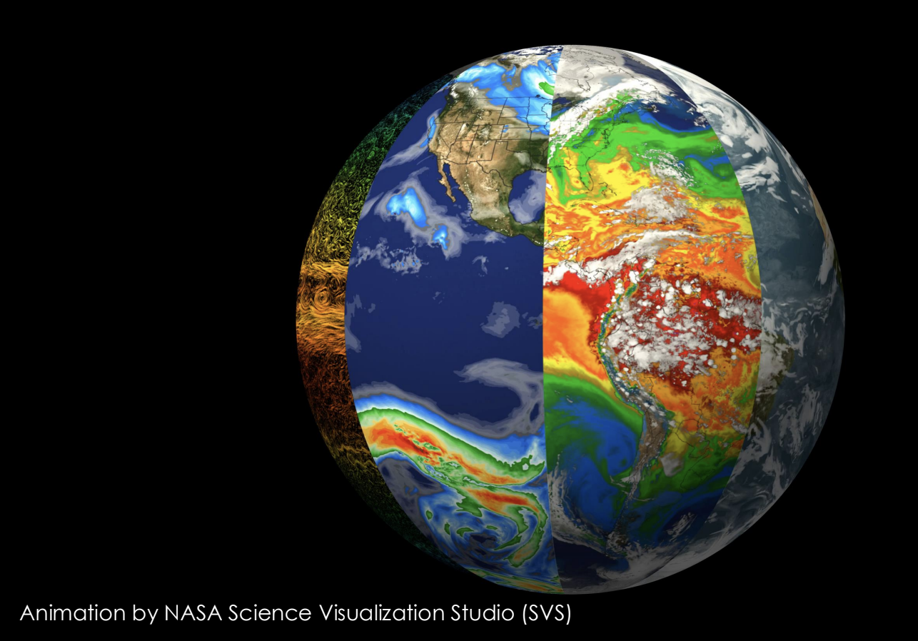 NASA earth visualization on slide show snippet